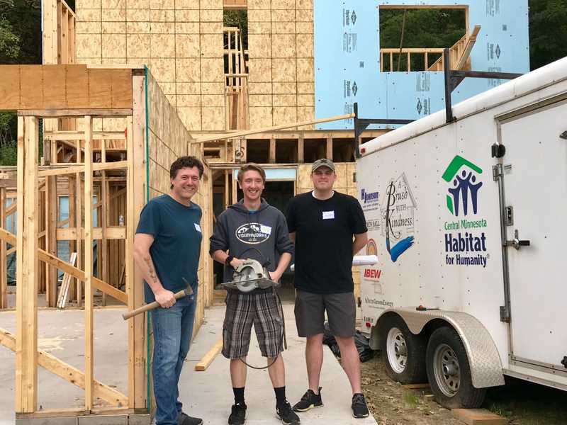 Aric volunteering with Habitat for Humanity in St. Cloud